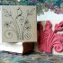 Feathers and Flowers Rubber Stamp