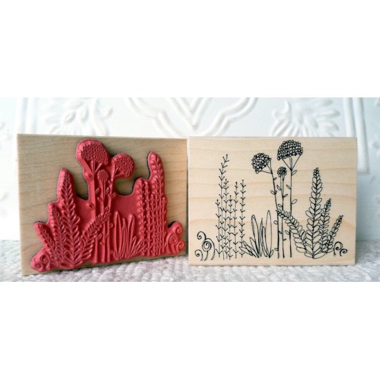Field of Flowers Rubber Stamp