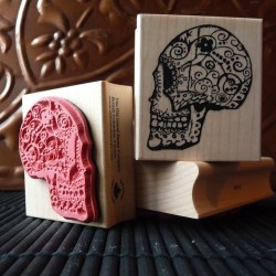Sugar Skull Rubber Stamp