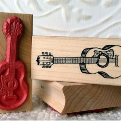 Acoustic Guitar Rubber Stamp