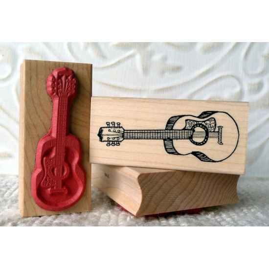 Acoustic Guitar Rubber Stamp