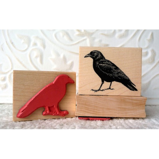Common Crow Rubber Stamp