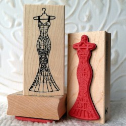 Siren Dress Rubber Stamp