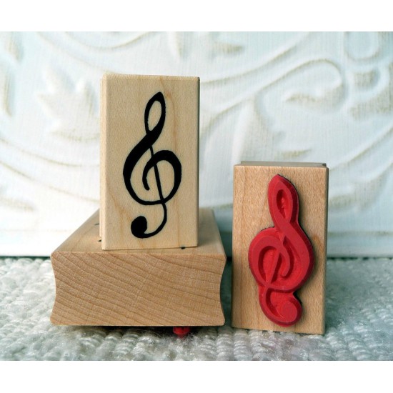 Treble Clef Rubber Stamp