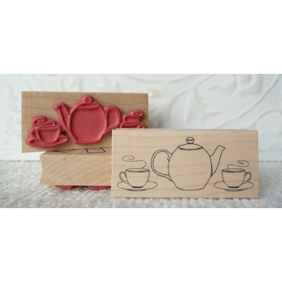 Tea for Two Rubber Stamp