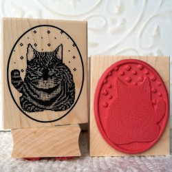 Cross Stitch Cat Rubber Stamp Cross Stitch Cat Rubber Stamp