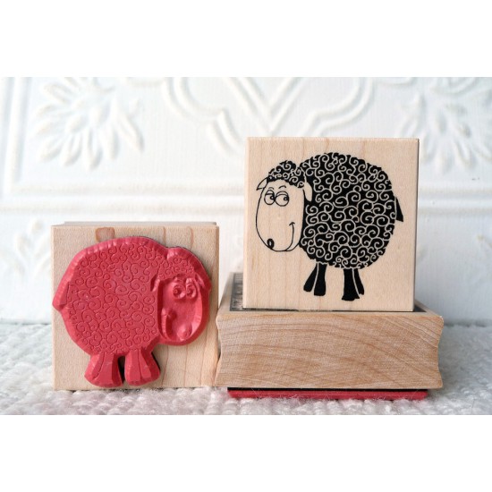 Bashful Sheep Rubber Stamp