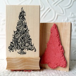 Mosaic Christmas Tree Rubber Stamp