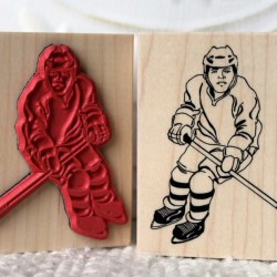 Hockey Player Rubber Stamp Hockey Player Rubber Stamp
