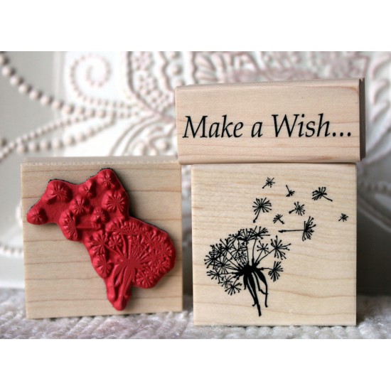 Dandelion Wish Flower Rubber Stamp