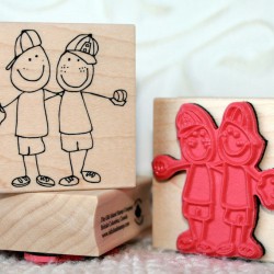Buddies Boys Best Friends Rubber Stamp