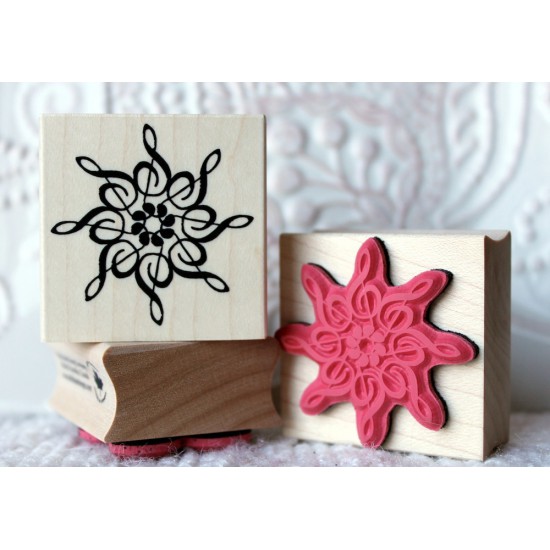 Musical Snowflake Rubber Stamp