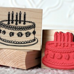 Rosette Birthday Cake Rubber Stamp Rosette Birthday Cake Rubber Stamp