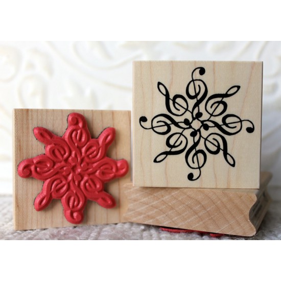 Melodic Snowflake Rubber Stamp