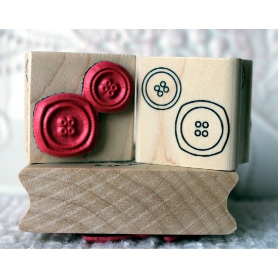 2 Buttons Rubber Stamp