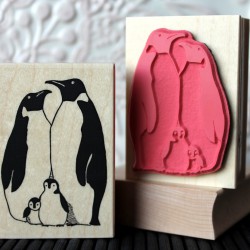 Penguin Family Rubber Stamp