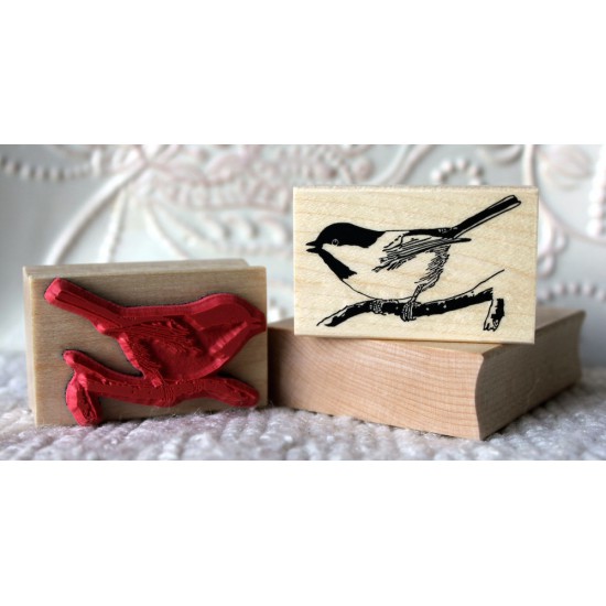 Little Chickadee Bird Rubber Stamp