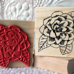 Camellia Flower Rubber Stamp Camellia Flower Rubber Stamp