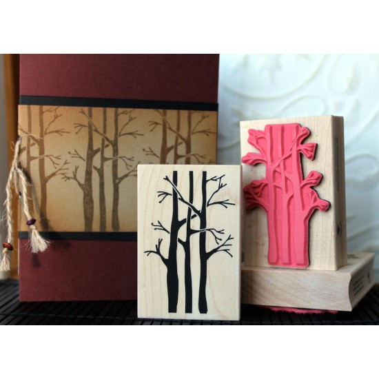 Forest Family Trees Rubber Stamp