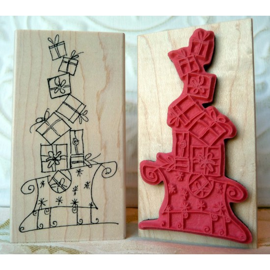 Christmas Sleigh Rubber Stamp