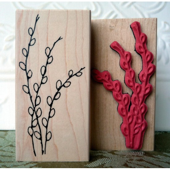 Pussy Willow Rubber Stamp