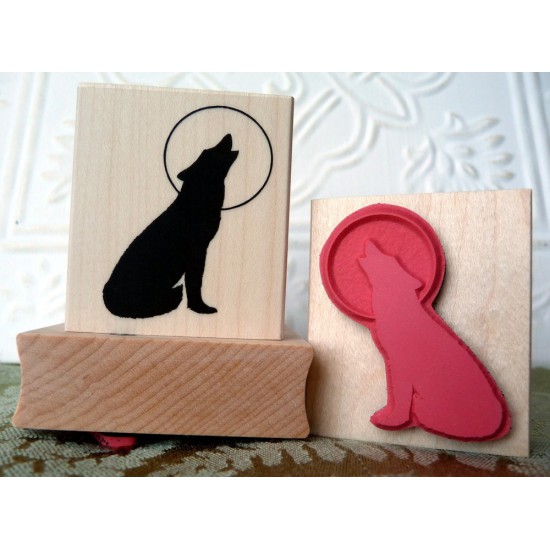 Howling Wolf Rubber Stamp