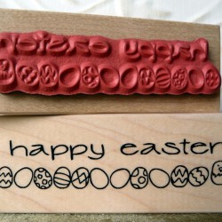 Happy Easter Eggs Rubber Stamp