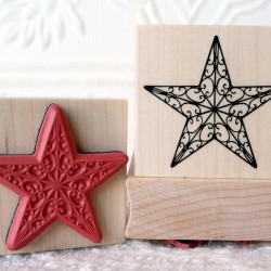 Curly Star Rubber Stamp