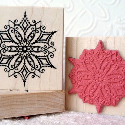 Floral Snowflake Rubber Stamp