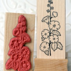 Hollyhock Flower Rubber Stamp Hollyhock Flower Rubber Stamp