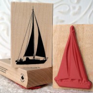 Silhouette Sailboat Rubber Stamp Silhouette Sailboat Rubber Stamp
