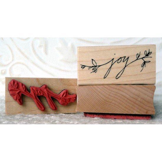 Joy Sprig Rubber Stamp