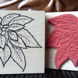 Poinsettia Rubber Stamp