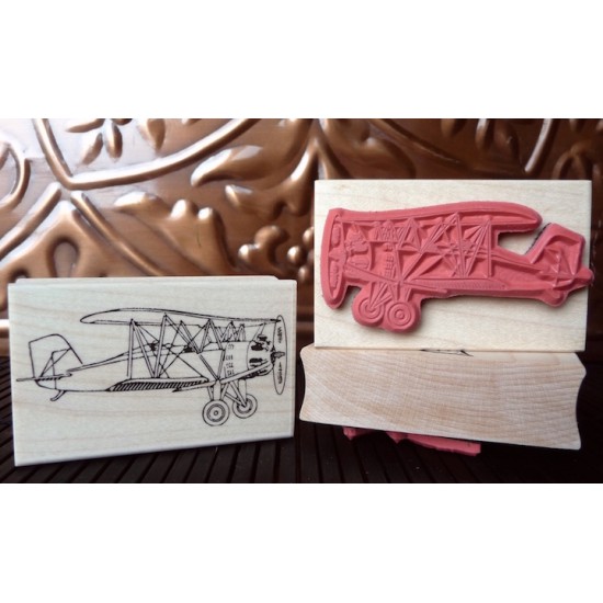 Biplane Rubber Stamp