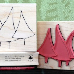 Tree-O Triple Christmas Tree Rubber Stamp