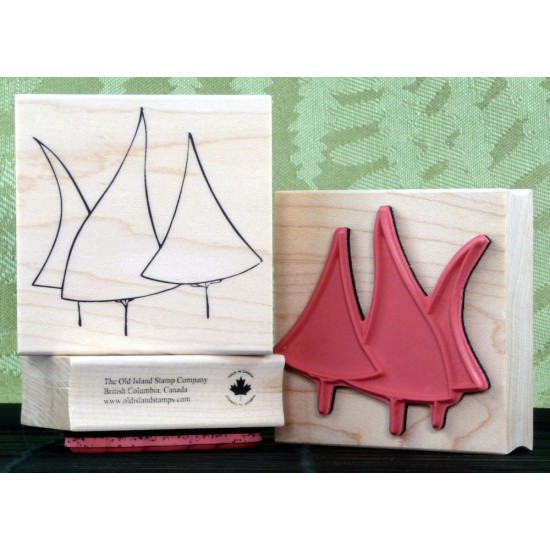 Tree-O Triple Christmas Tree Rubber Stamp