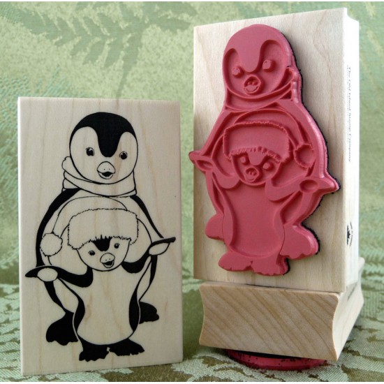 First Steps Penguin Rubber Stamp