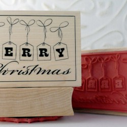Merry Christmas Tag Rubber Stamp Merry Christmas Tag Rubber Stamp