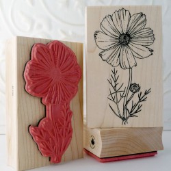 Cosmos Flower Rubber Stamp