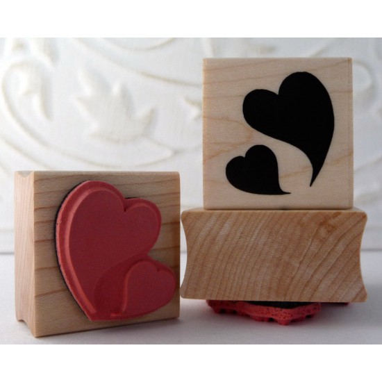 Floating Hearts Rubber Stamp