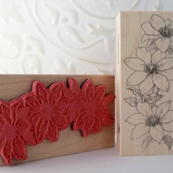Clematis Rubber Stamp