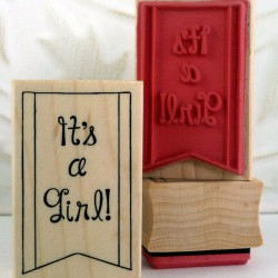 It's A Girl! Banner Rubber Stamp It's A Girl! Banner Rubber Stamp
