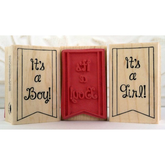 It's A Boy! Banner Rubber Stamp