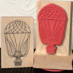 Vintage Hot Air Balloon Rubber Stamp