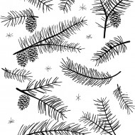 Fir and Pinecones Background Rubber Stamp Fir and Pinecones Background Rubber Stamp