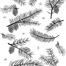 Fir and Pinecones Background Rubber Stamp Fir and Pinecones Background Rubber Stamp
