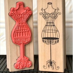 Bangkok Beauty Dress Form Rubber Stamp