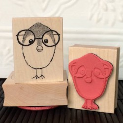 Nerd Bird Rubber Stamp