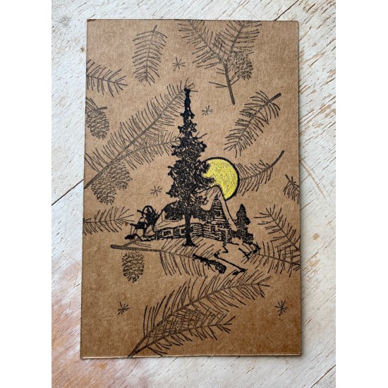Moonlight Cabin Rubber Stamp Moonlight Cabin Rubber Stamp