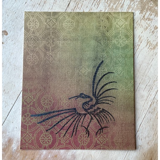Asian Crane Rubber Stamp